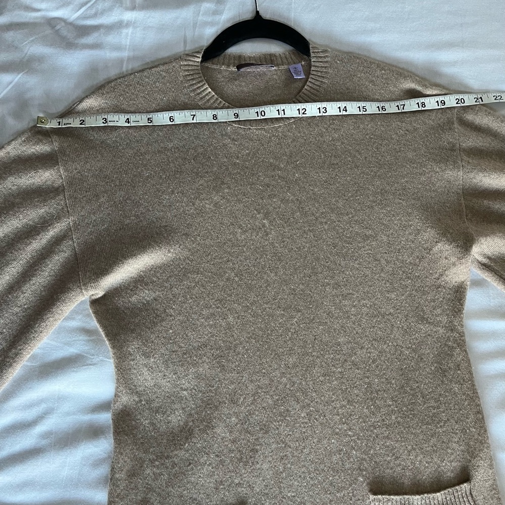Cullen Beige Cashmere Midi Sweater Dress Bell sleeves women’s size Medium GUC. - Picture 8 of 11